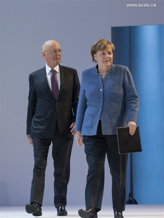 SWITZERLAND-DAVOS-WEF ANNUAL MEETING-GERMANY-MERKEL