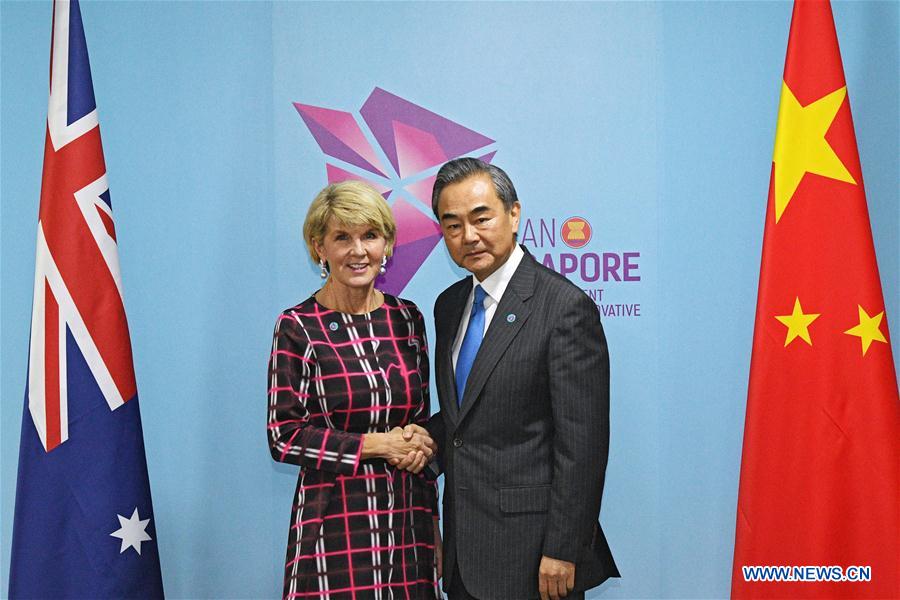 SINGAPORE-CHINA-WANG YI-AUSTRALIA-FM-MEET