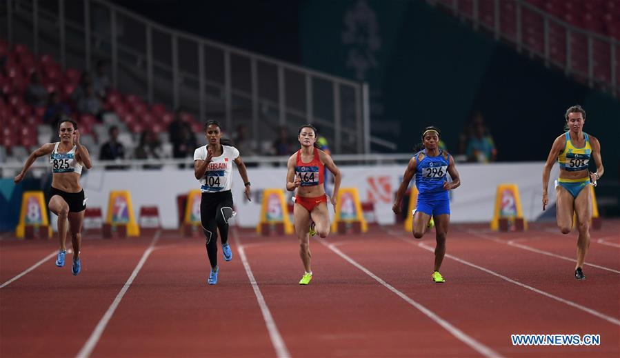 (SP)INDONESIA-JAKARTA-ASIAN GAMES-ATHLETICS-WOMEN'S 100M SEMIFINAL