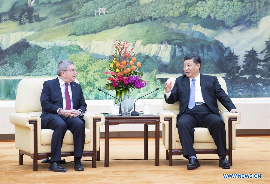 CHINA-BEIJING-XI JINPING-THOMAS BACH-MEETING (CN)