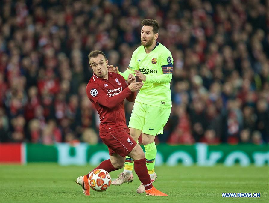 (SP)BRITAIN-LIVERPOOL-FOOTBALL-UEFA CHAMPIONS LEAGUE-LIVERPOOL VS FC BARCELONA