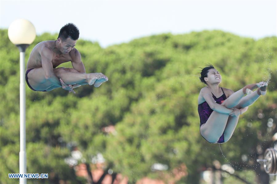 (SP)ITALY-NAPLES-SUMMER UNIVERSIADE-DIVING-3M SYNCHRO MIXED-FINAL