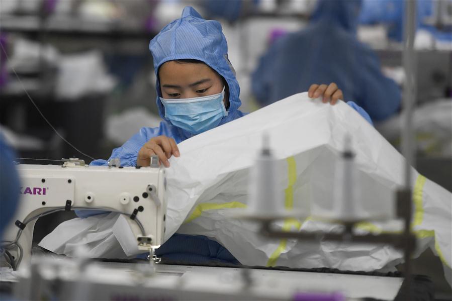 CHINA-ZHEJIANG-DEQING-NOVEL CORONAVIRUS-PROTECTIVE SUITS-PRODUCTION (CN)