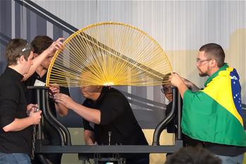 Spaghetti Bridge Building World Championship held in Budapest, Hungary